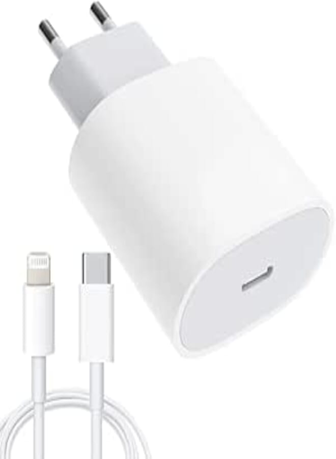 Dual Charger (20) - Watts USB C with C to L Cable White